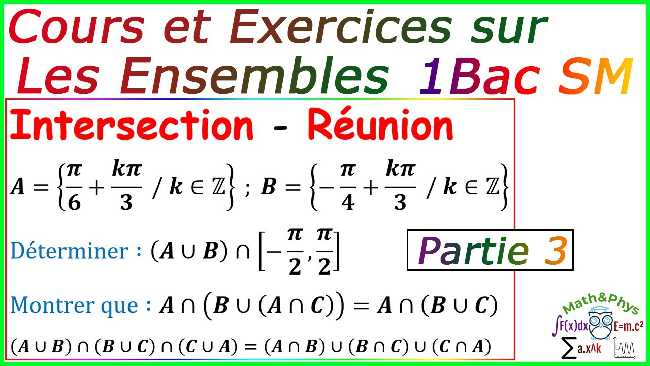 Les Ensembles - Cours et Exercices Corrigés - 1 Bac SM - [Partie 3]