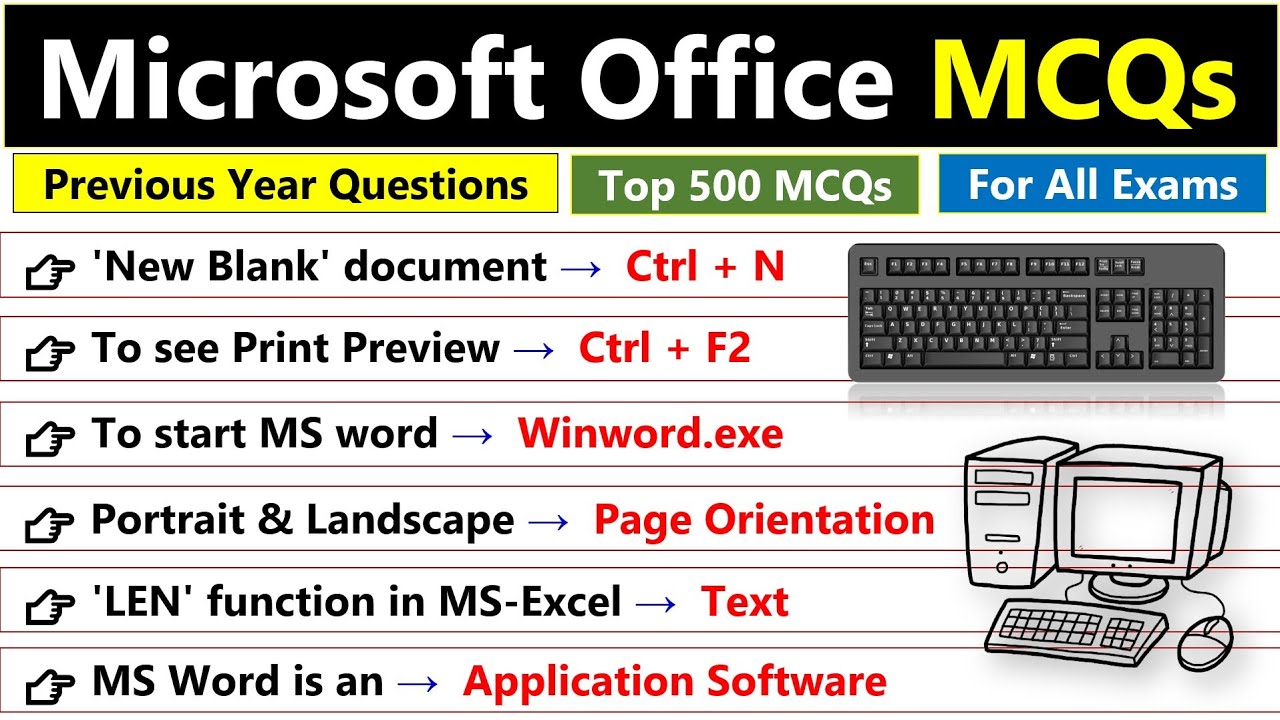 Top 500 MS Office mcq Questions and Answer | Microsoft Office | MS Office