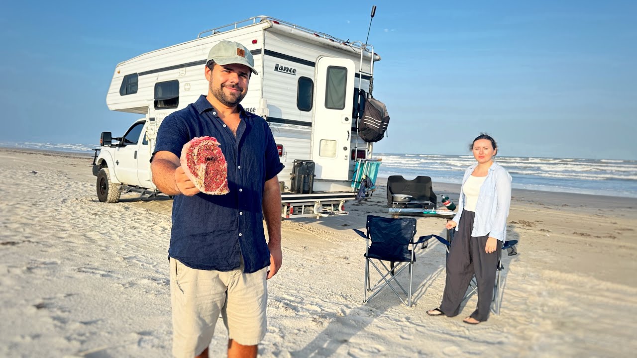 Relaxing beach truck camping an island- relaxing beach camping 🏖️