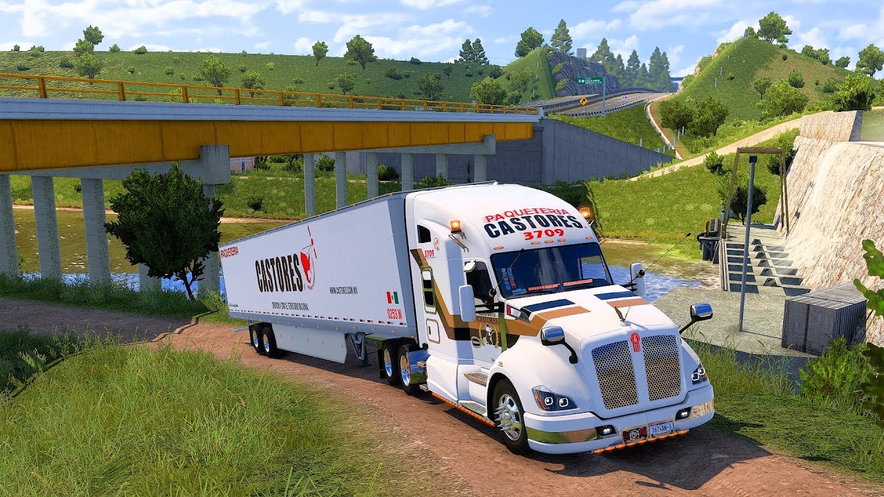 🦫MOD KENWORTH T680 2014 CAMAROTE PANORÁMICO 76” DE PAQUETERÍA CASTORES | ats mods 1.57 | Madara 57