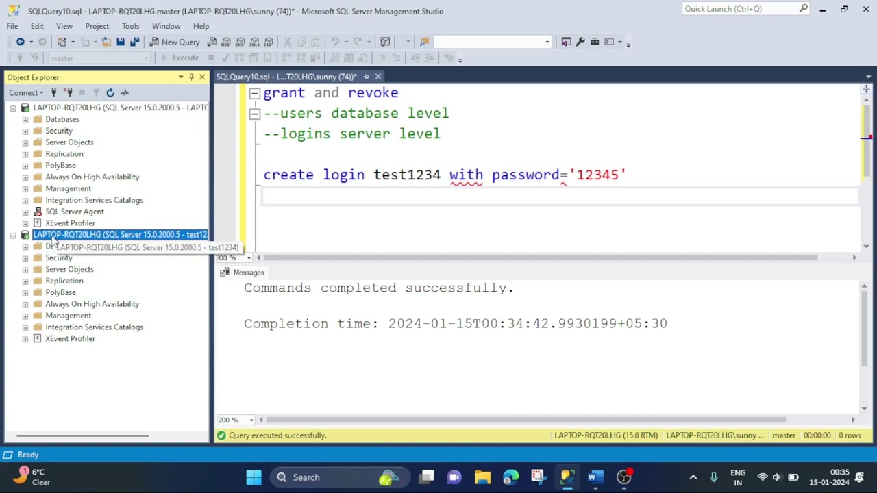 SQL Commands Part 3(Grant and Revoke). Session 10