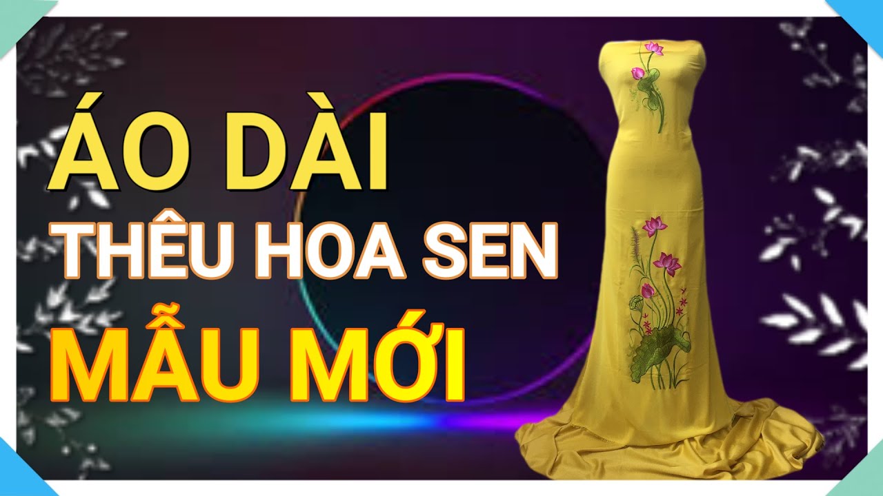 Áo dài thêu hoa sen modell LH269