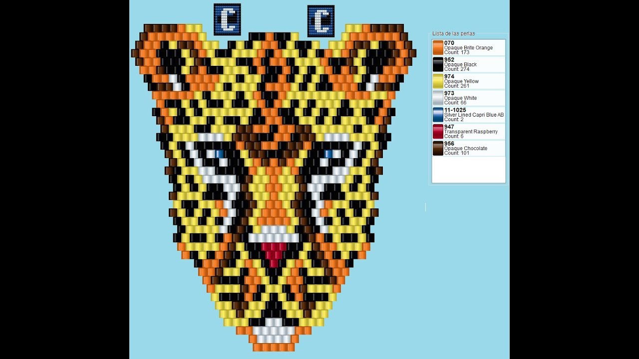 tigre en Mostacilla ►Técnica Peyote Simple 🐯🐯. Parte 1.