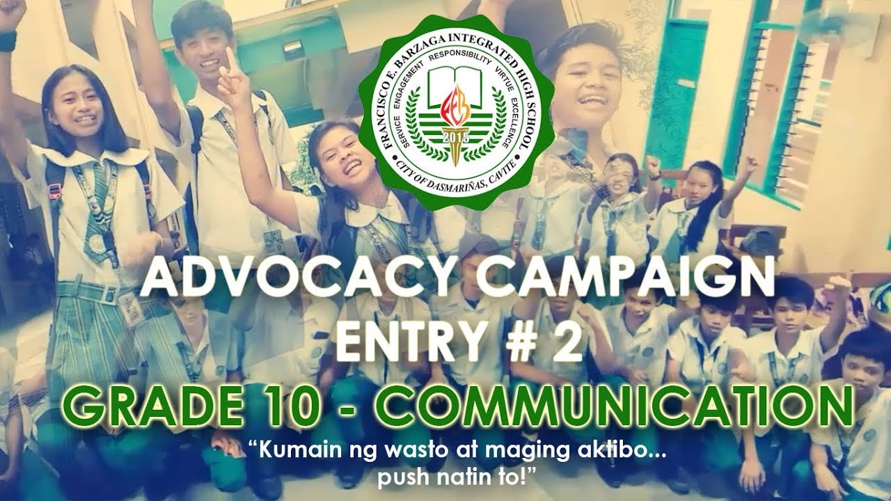 ADVOCACY CAMPAIGN NUTRITION 2019 | GRADE 10 | COMMUNICATION