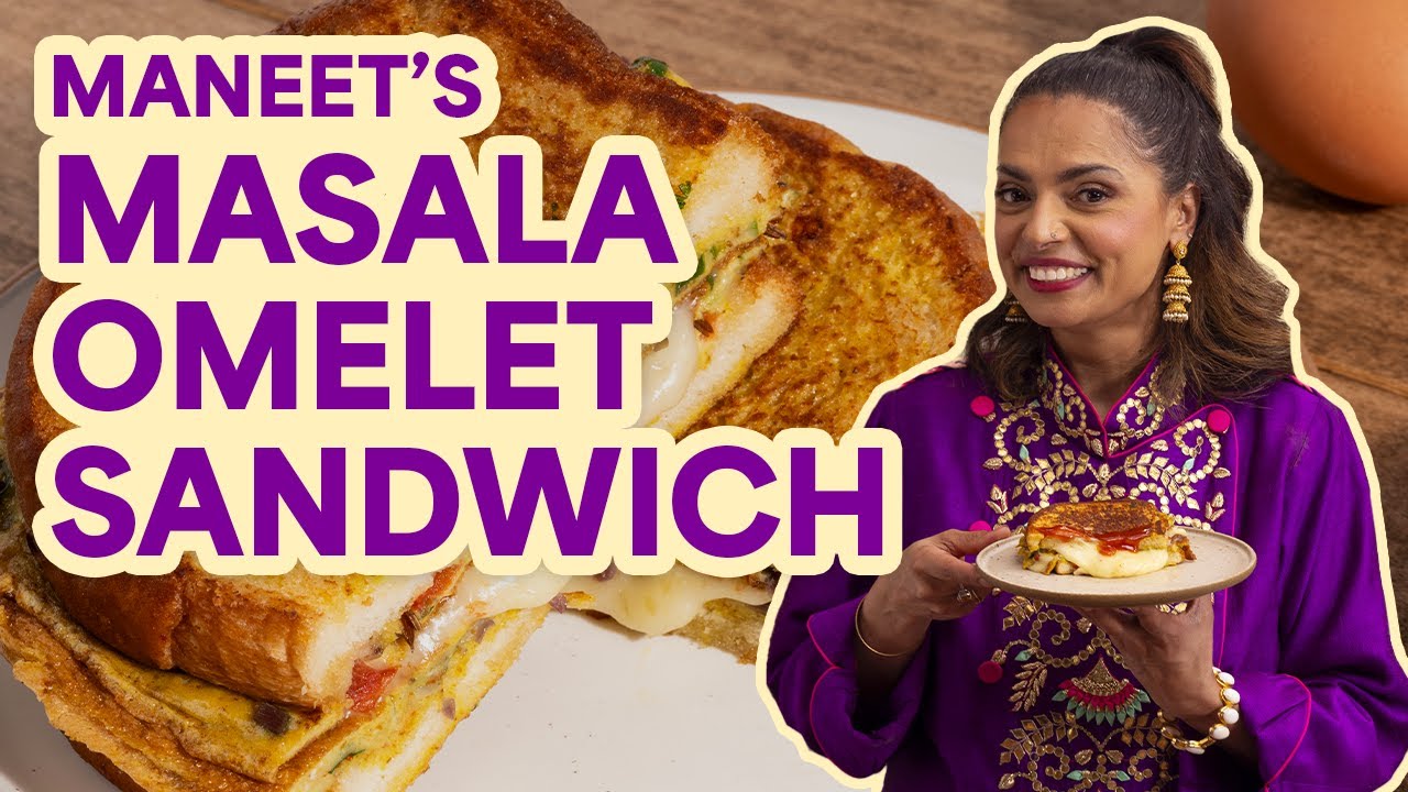 How to Make Maneet Chauhan's Masala Omelet Sandwich | Maneet's Eats | Food Network
