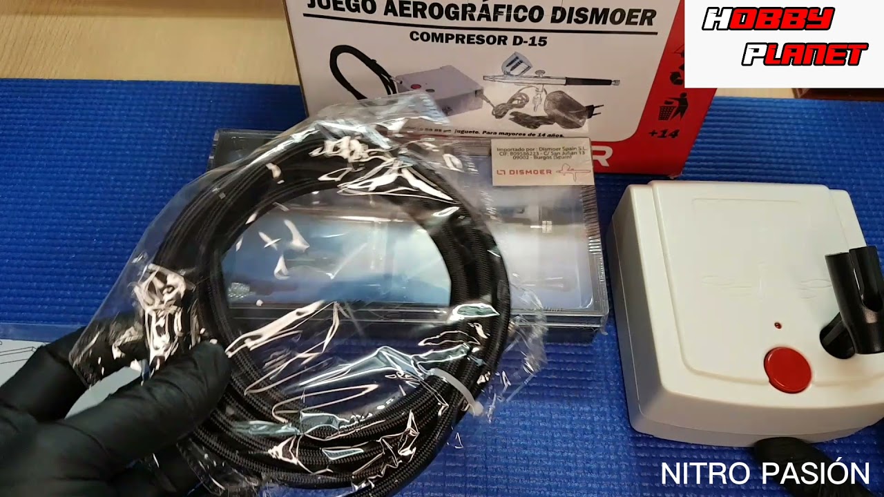 KIT AEROGRAFO JUEGO COMPRESOR D-15 +AEROGRAFO DISMOER