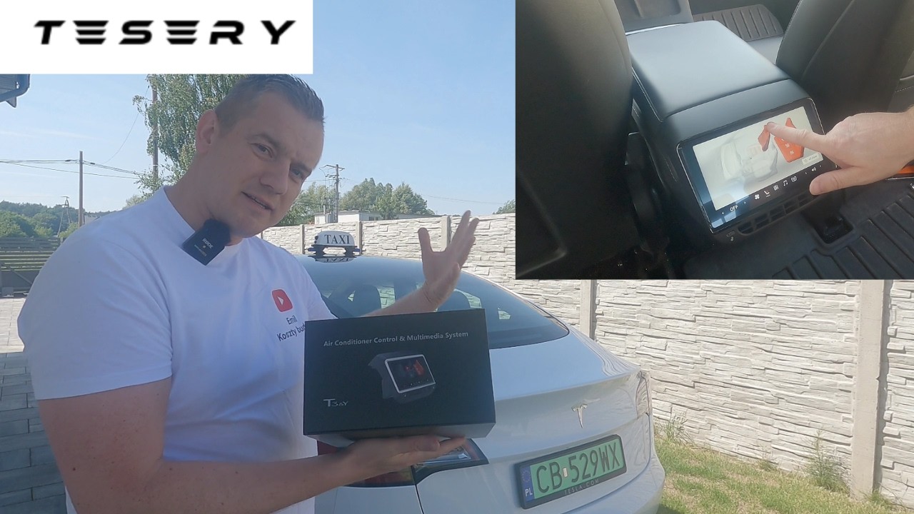 Montuję tylny ekran TESERY do Tesli.
