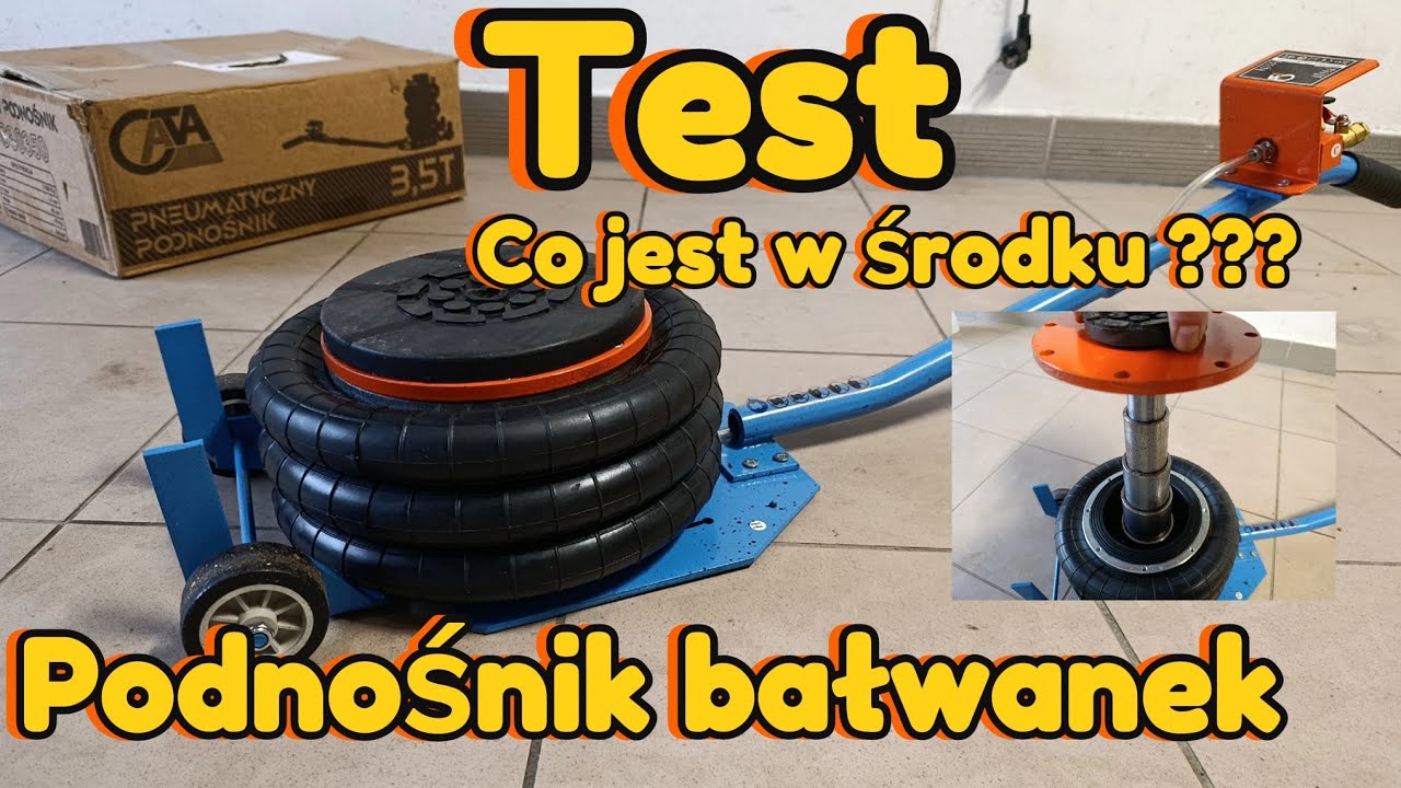 Podnośnik bałwanek . Test oraz zaglądamy do środka. 