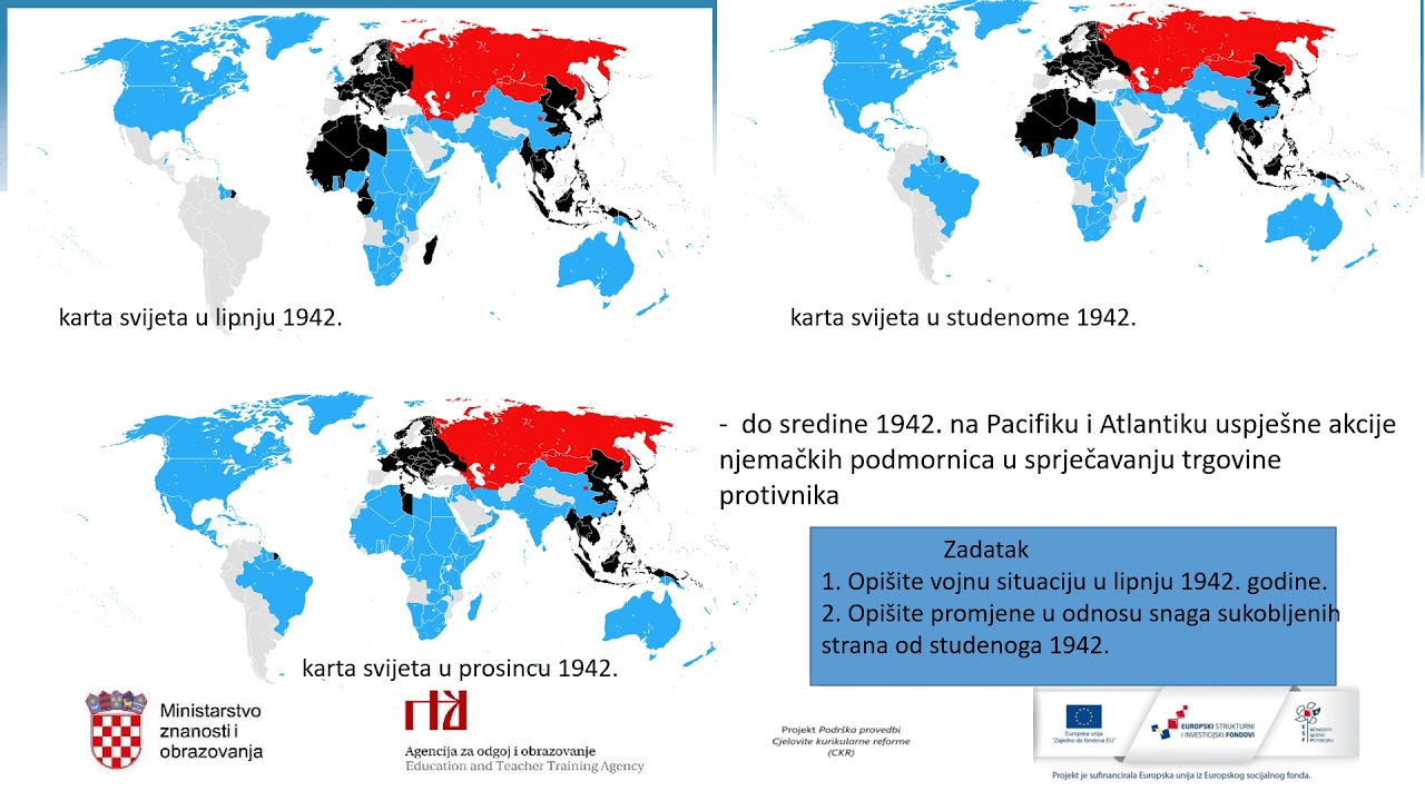 Povijest, 4.r. SŠ - Stvaranje antifašističke koalicije i bitke prekretnice u II. svjetskom ratu