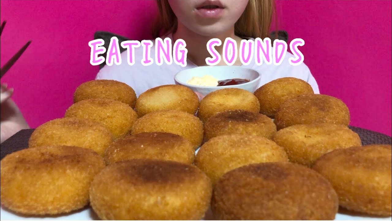 《Eating sounds》ポテトもち!Deep fried potato mochi with cheese!