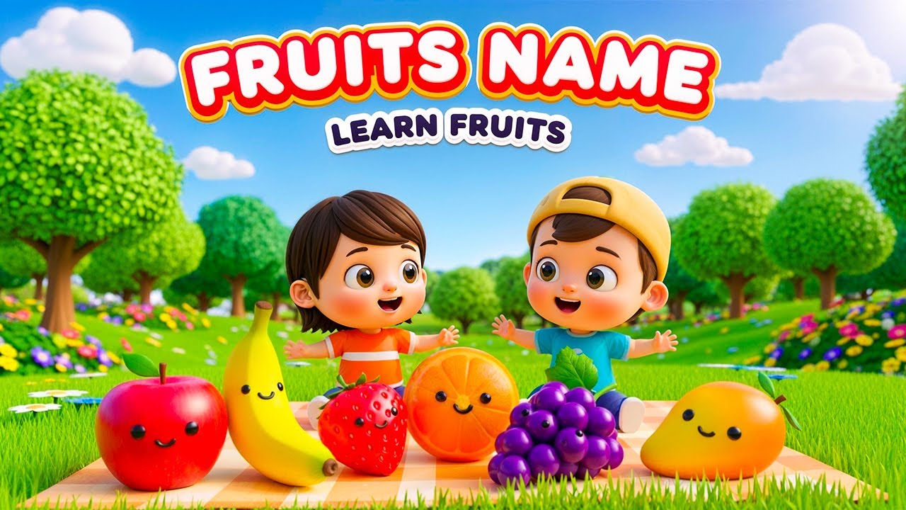 Learn Fruits Names in English 🍎🍌 | Kids Learning Video | Nursery Rhymes | @CocoBerryfunland