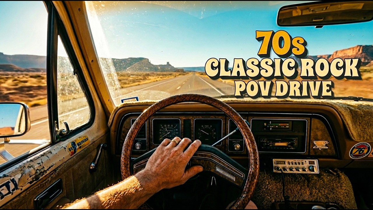 Endless Desert Highway: POV Driving to 70s Classic Rock