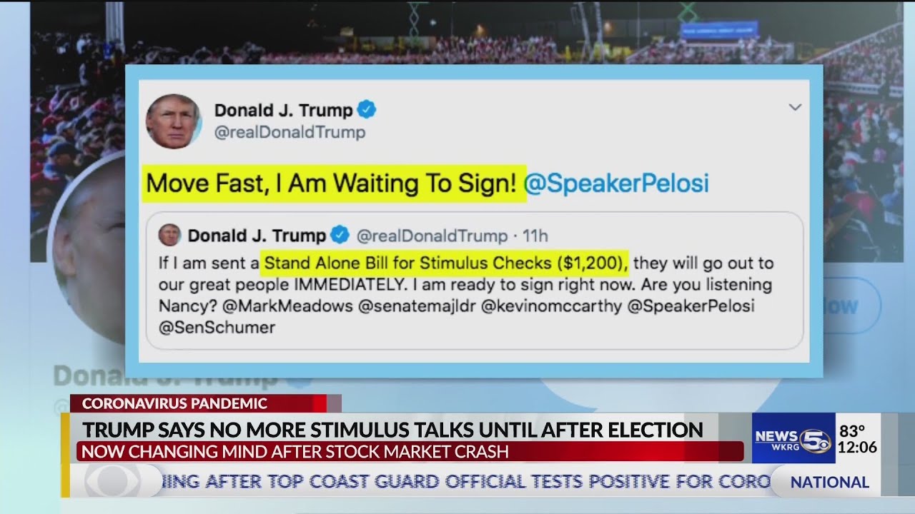 Trump says no more stimulus talks until after election