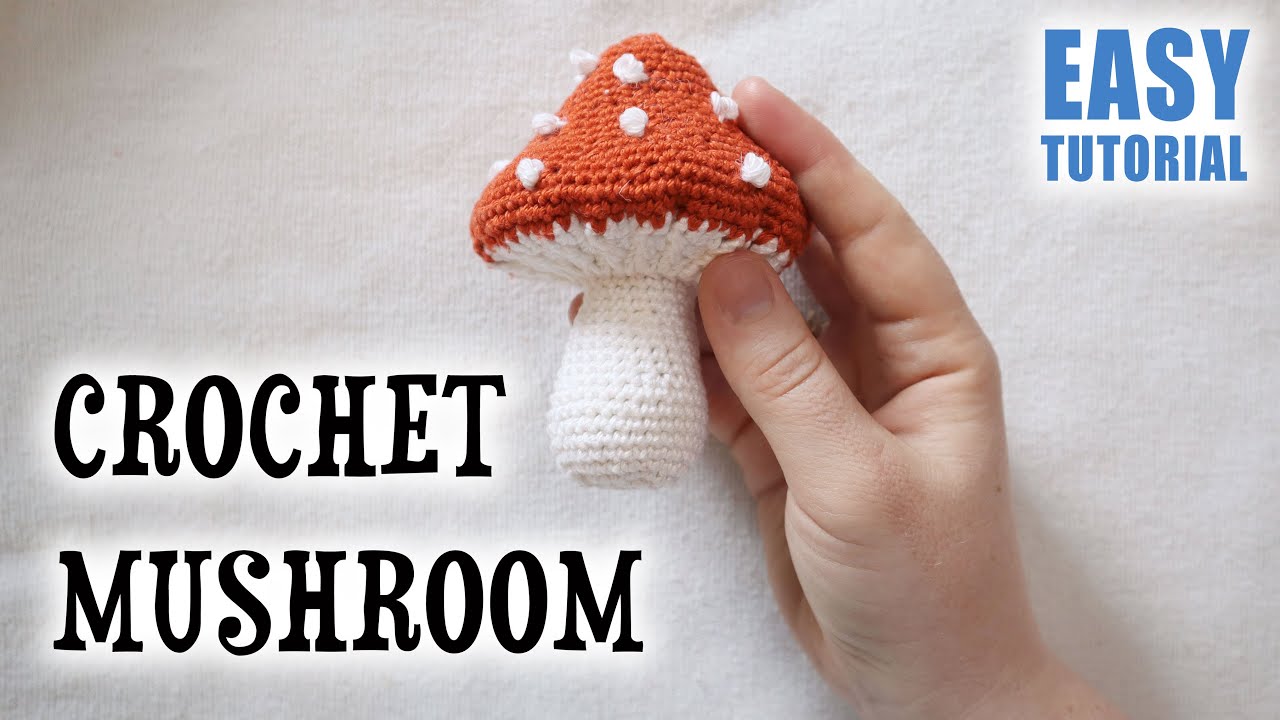 how to crochet a mushroom - cute easy amigurumi baby toy cat toy | Last Minute Laura