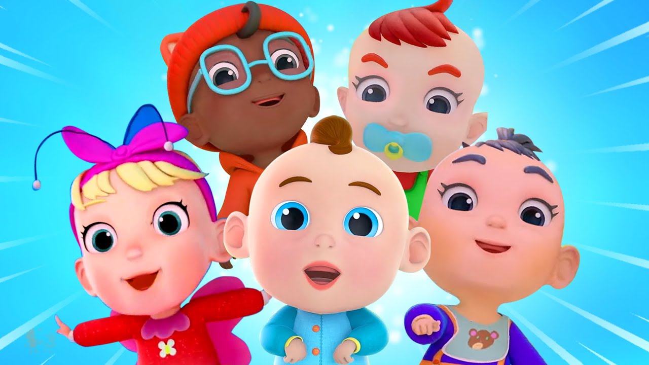 Five Little Babies Jumping On The Bed Song For Kids