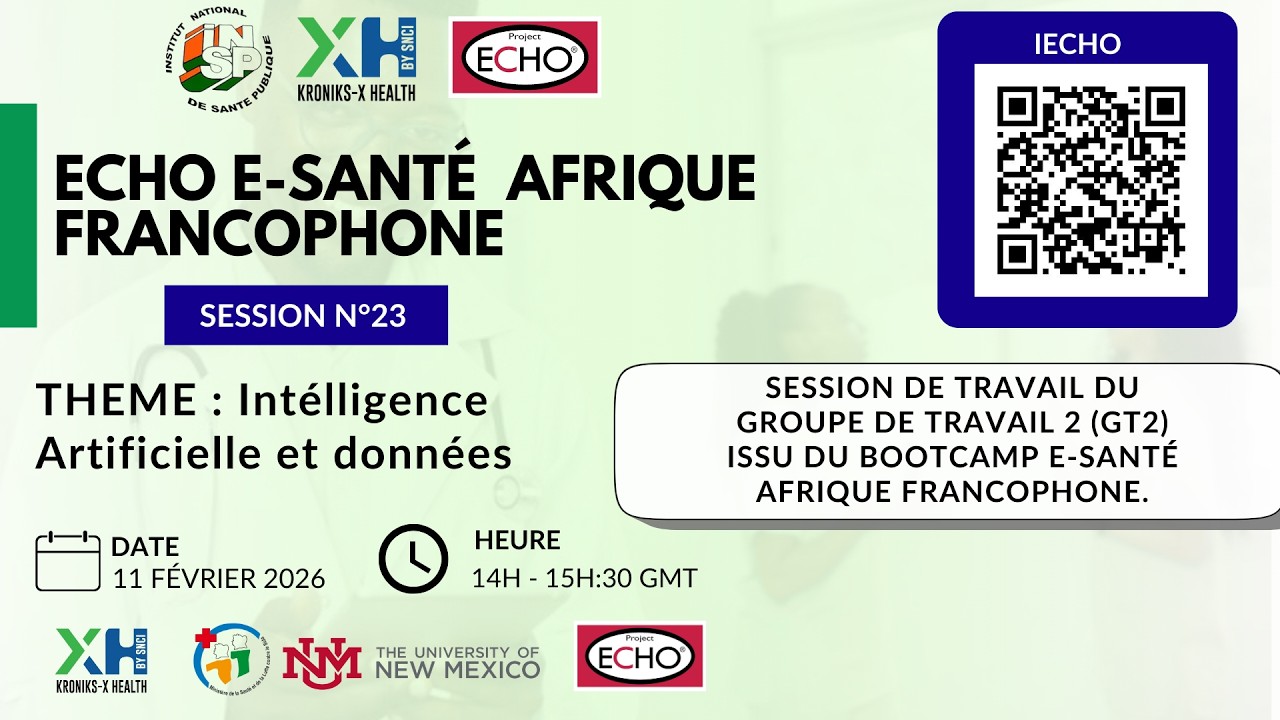 ECHO E-santé Afrique Francophone Session N°23 : Intelligence Artificielle et Données - Suite GT2