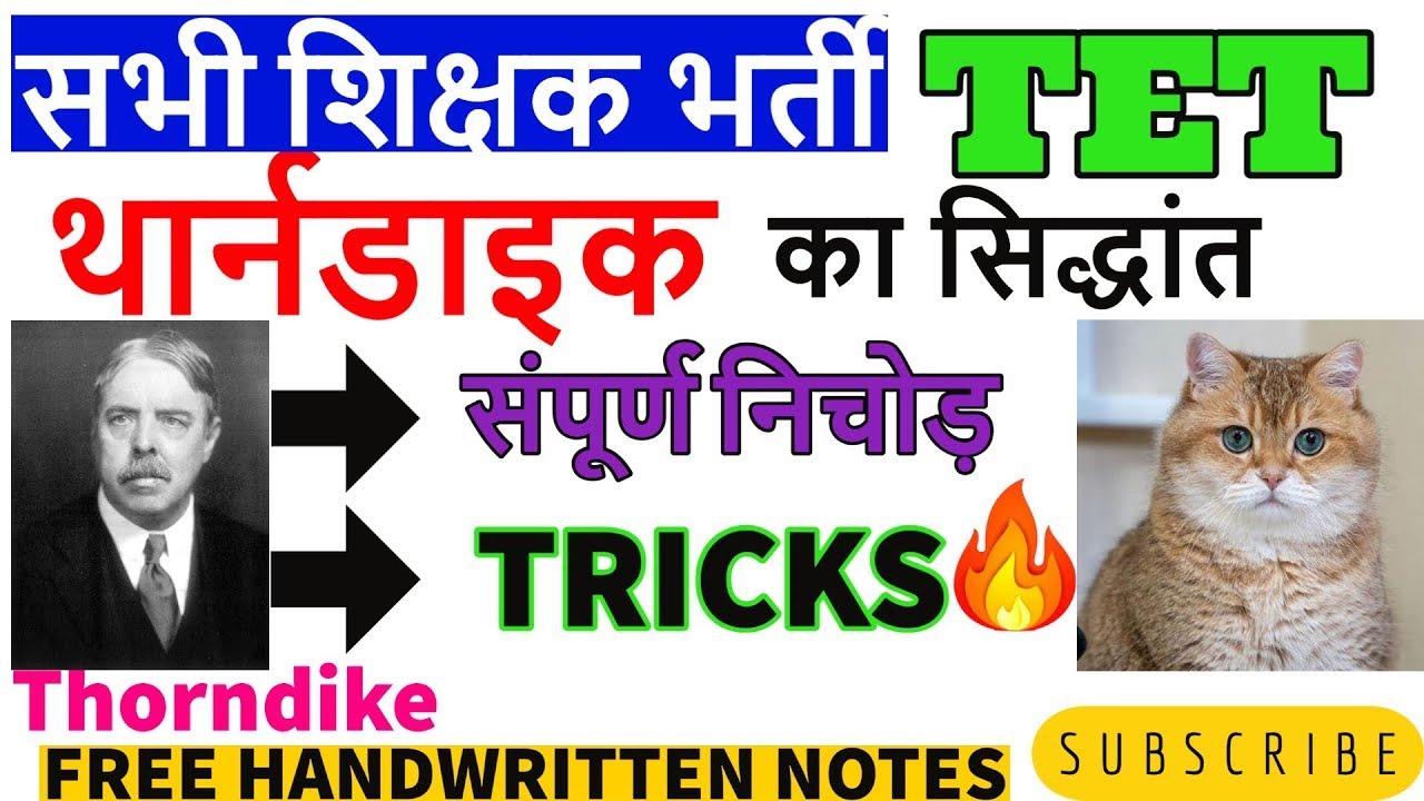 #थार्नडाइक का सिद्धांत #thorndike ka sidhant | THORNDIKE SIDHANT CTET UPTET MPTET REET HTET ALL TET