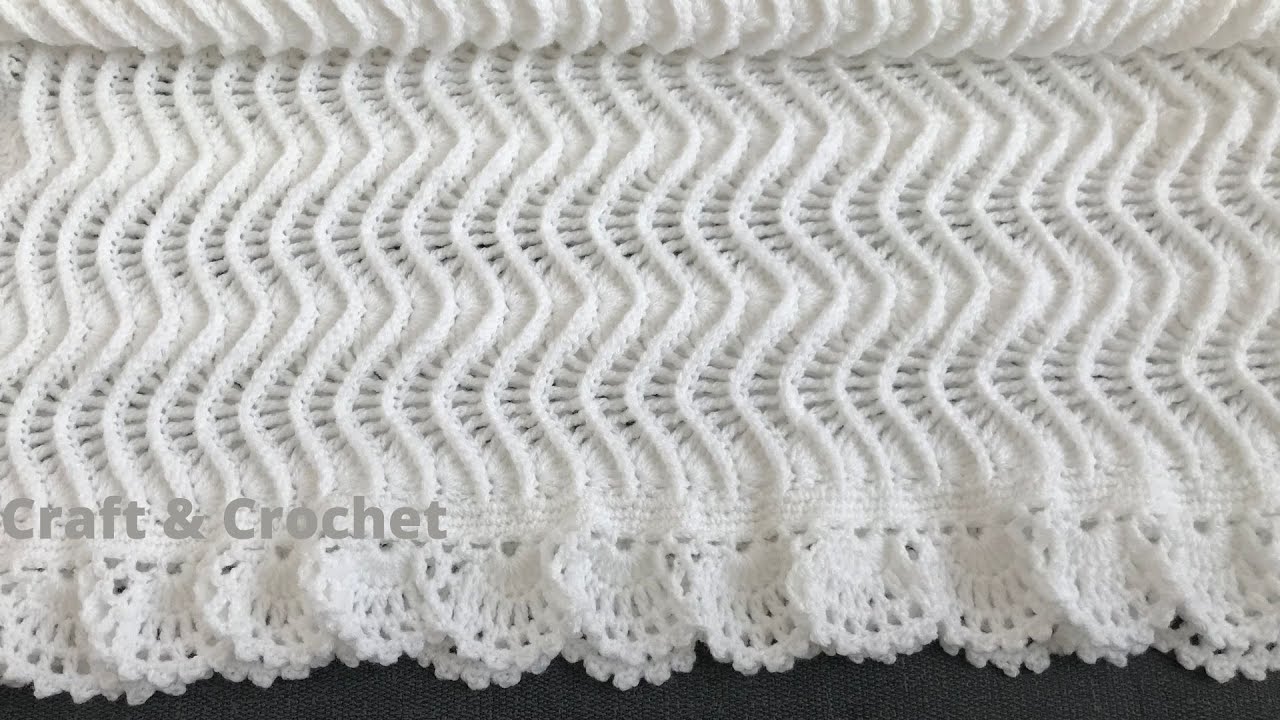 Простое вязание крючком детское одеяло / выкройка одеяла крючком / craft & crochet 1204