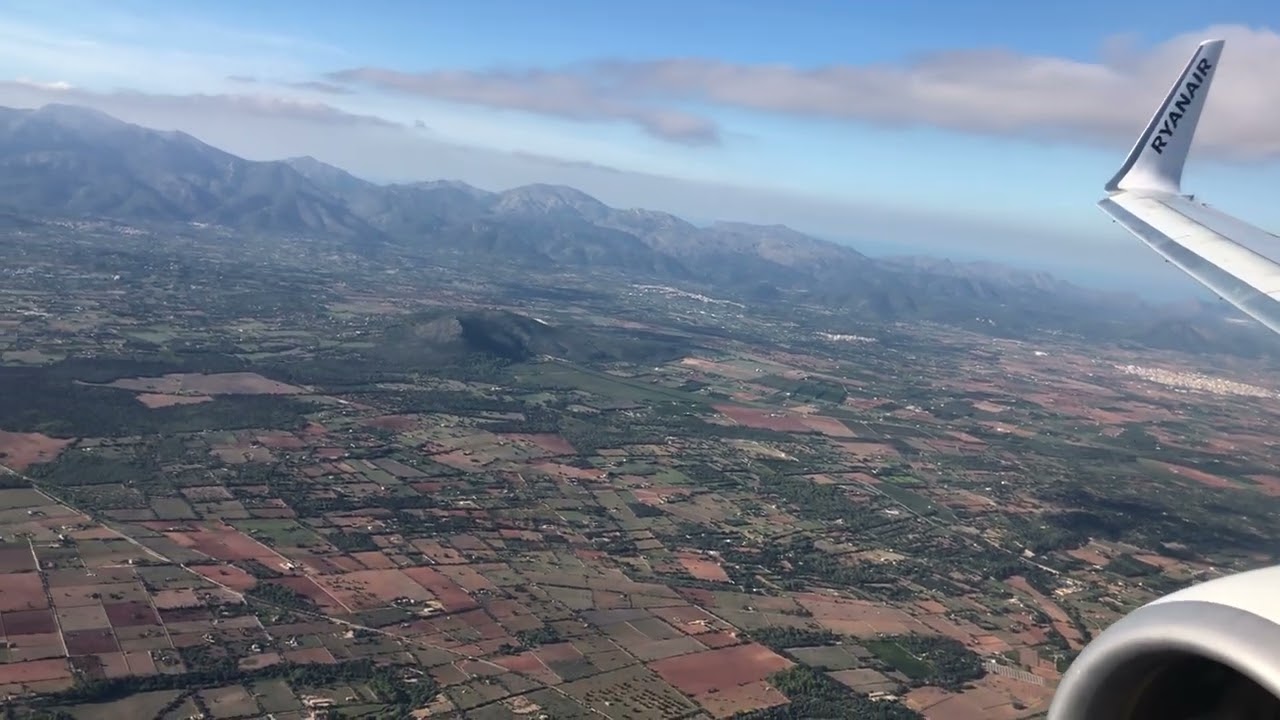 Ryanair Boing 737-800 Flug (Flight) Landung (Landing) Palma de Mallorca (PMI)