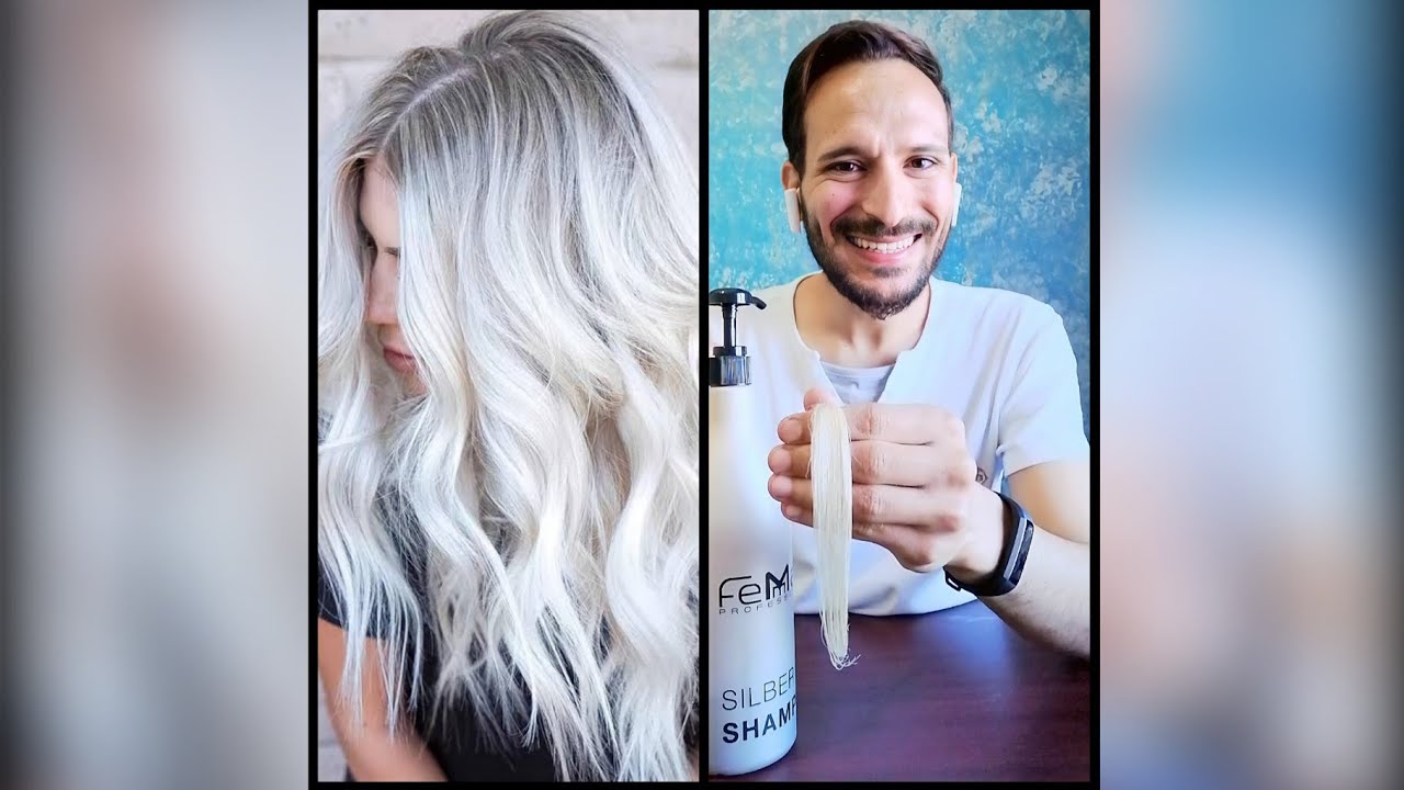 تحويل الشعر من الاسود الي ⬅️ #لون_شعر_اشقر_لؤلؤي  #platinum_pearl_blonde step by step 👌