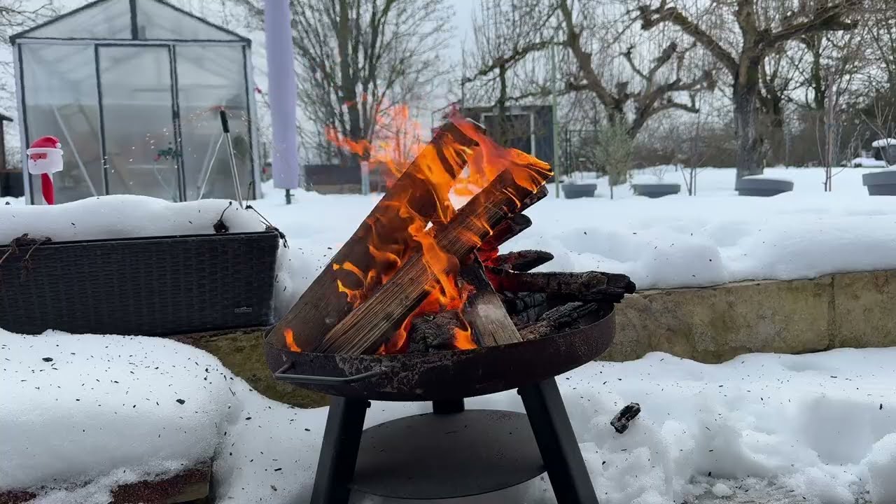 Karda Kamp Ateşi Keyfi /Bahçede Kış Masalı ❄️🔥