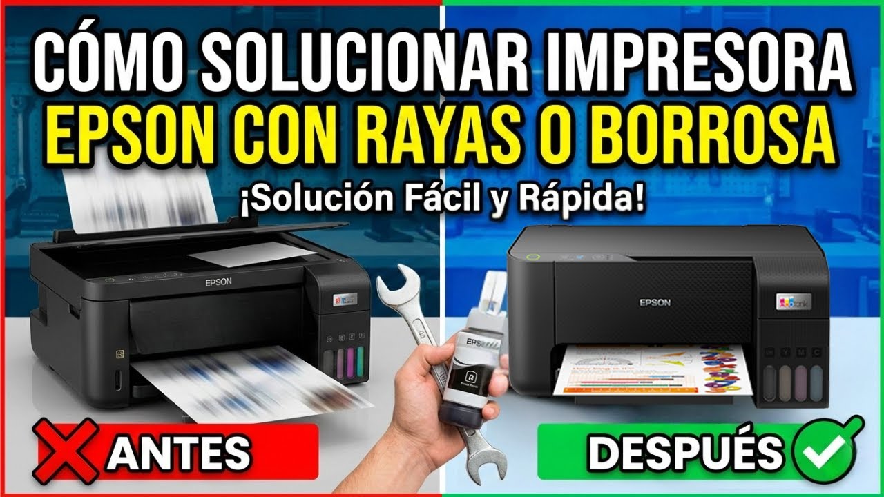 Impresora Epson L3150, L3210, L3250, no Imprime bien, con Rayas o Borroso | Solucion 2026