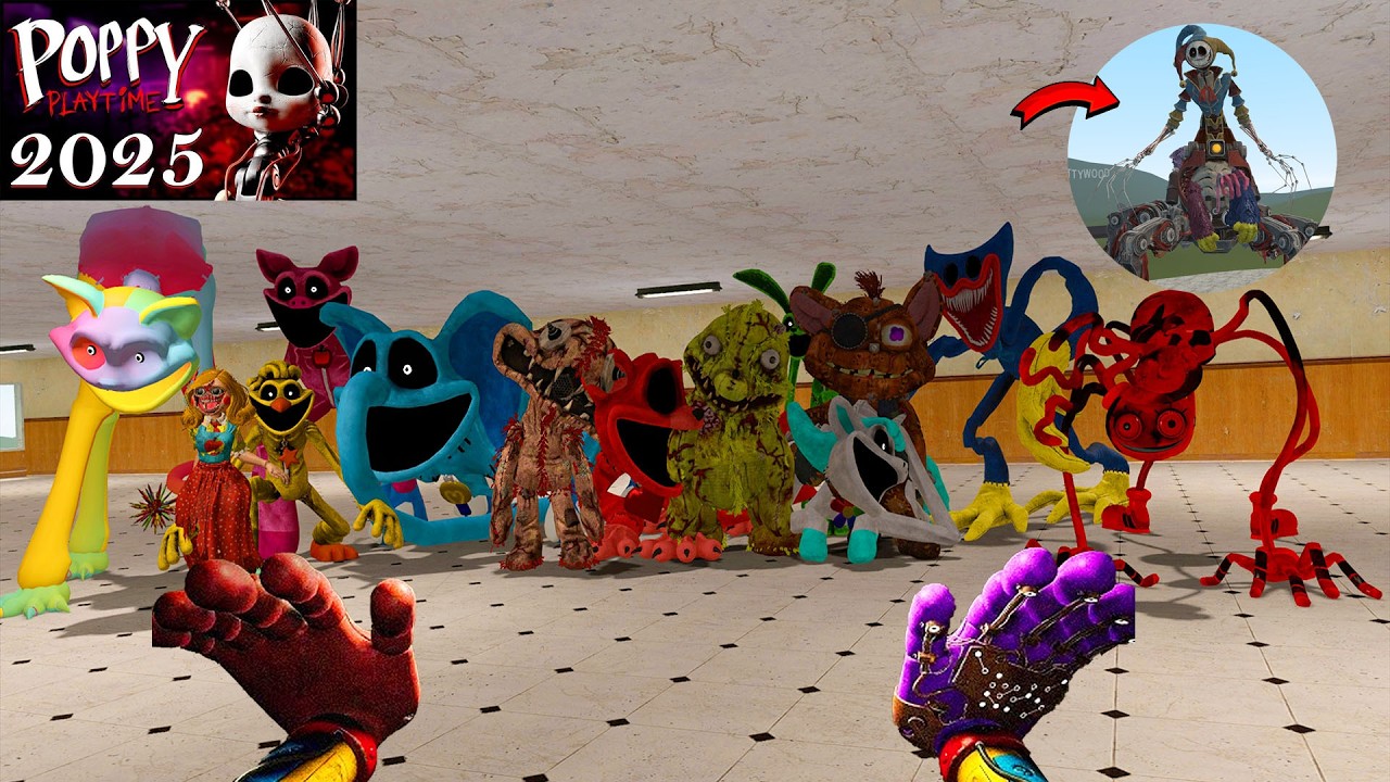 Surviving All Chapter 1, 2, 3, 4 and 5 Poppy Playtime Monsters | Garry's Mod