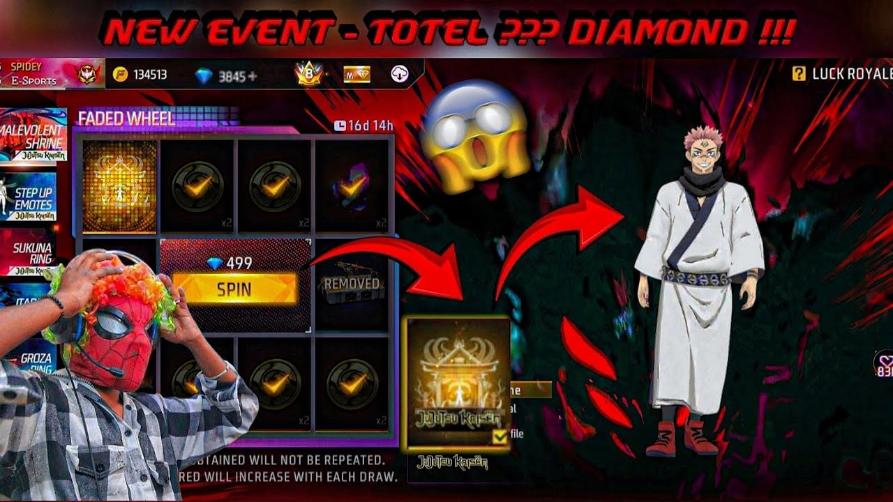 HOW TO GET ‼️ NEW SUKUNA FADED WHEEL EVANT  TOTEL ⁉️ DIAMOND 💎 💎 🤯🤯🤯🤯🤯 #freefire #funny #video 