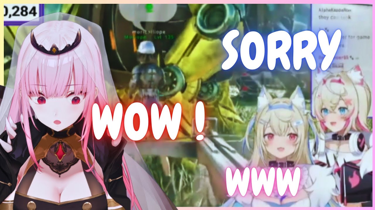Ketika Mococo nyoba senjata malah nembak Calli, Fuwawa ngakak ! [HoloEN Clips]