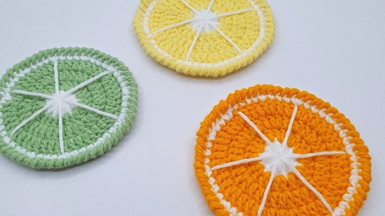 INCREDIBLE 😍 Super easy Crochet Coaster | Beautiful Citrus Fruit coaster | Tutorial COASTER