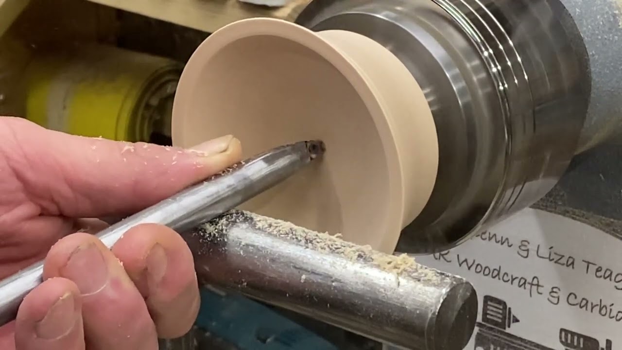 Woodturning Using my 6mm Hollower #woodturning #carbide chisels