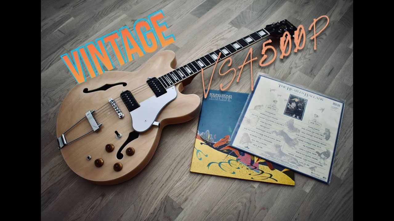 Vintage VSA500P ReIssued Semi Acoustic Guitar - Natural Maple