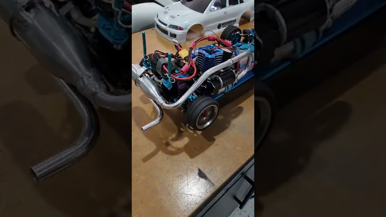 I made a custom exhaust for my Nitro RC. First start up