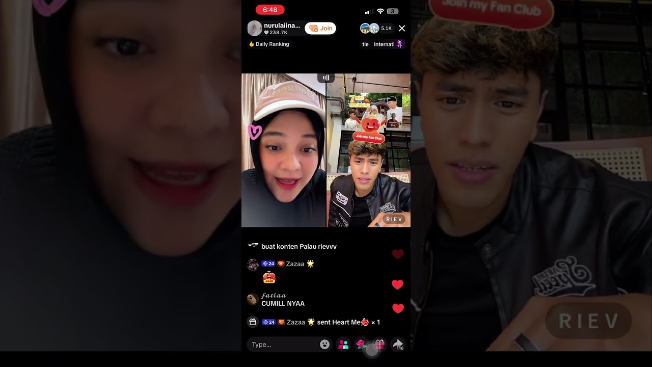 LIVE RIEV DAN AINA BORAK KACIP 🙆🏻‍♀️🙆🏻‍♂️