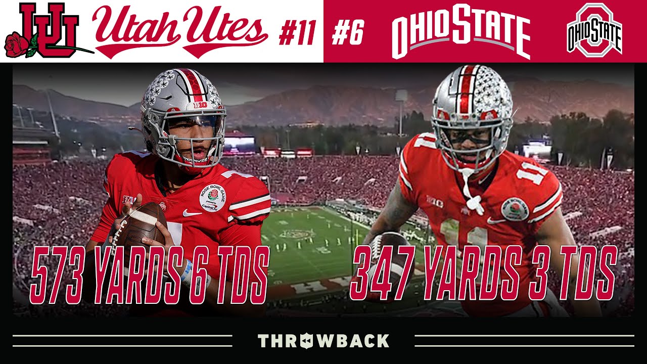 Stroud & Jaxon Smith-Njigba EPIC Rose Bowl Connection! (#11 Utah vs. #6 Ohio State, 2022 Rose Bowl)