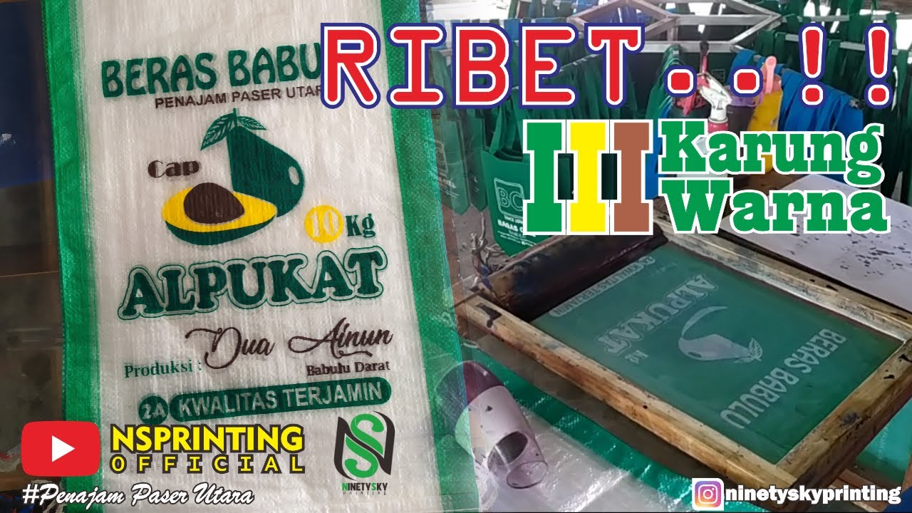 R I B E T ..!! Sablon Karung 3 Warna!!
