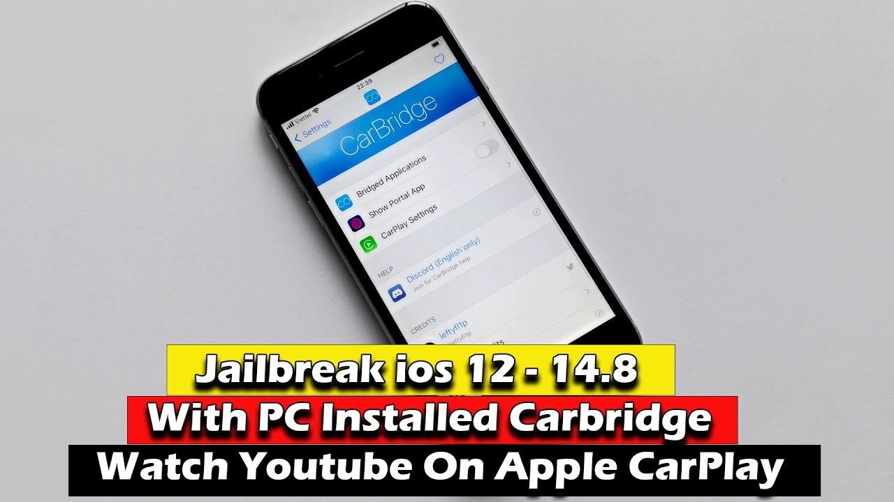 Jailbreak ios 12 - 14.8 With PC Installed Carbridge Watch Youtube On Apple CarPlay