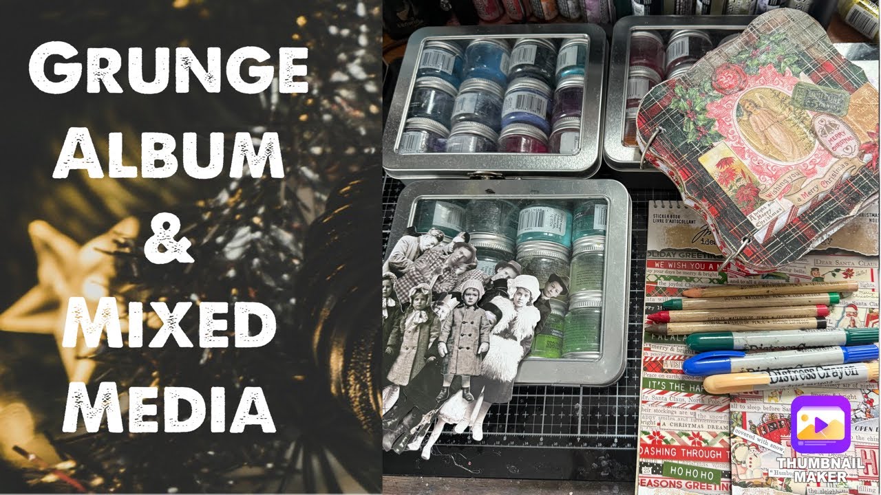 Grungeboard Album P2: Tim Holtz Idea-ology:Paper Doll Tinting with Distress Crayon, Pencils & Glaze
