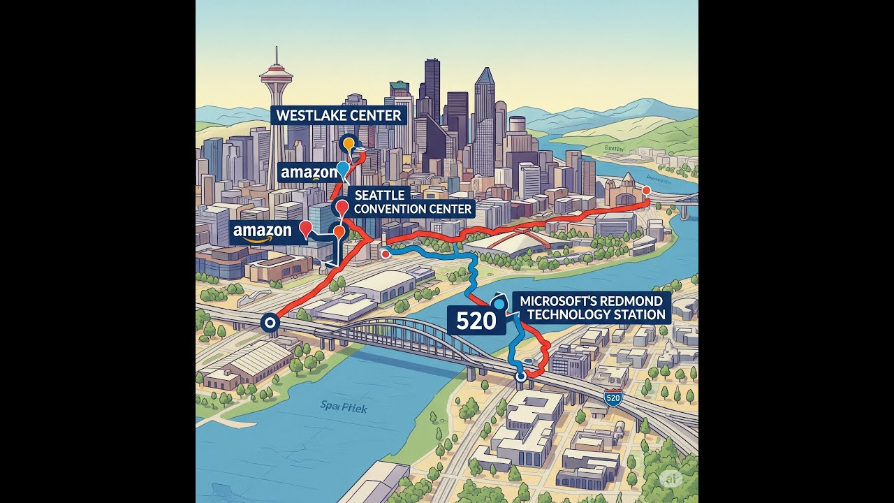 Downtown Seattle to Microsoft Campus (Westlake Center , Amazon , Seattle Convention Center)