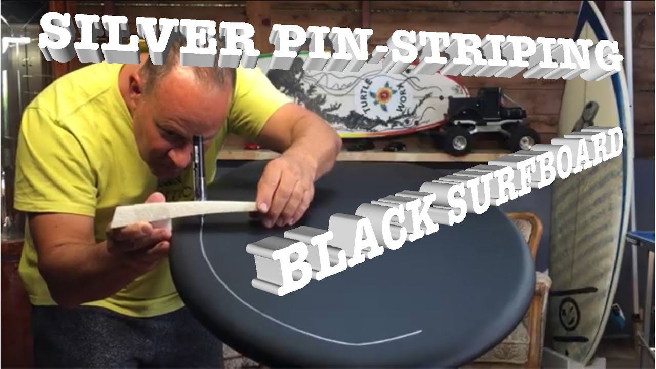 Black Surfboard, Longboard Pin Striping Tips