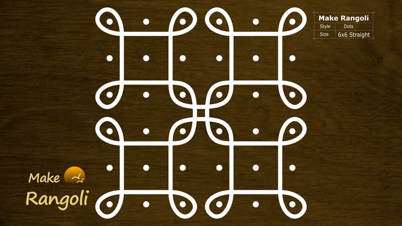 BEGINNERS Sikku kolam with 6x6 dots | Easy and Small Melika Muggu | Make Rangoli