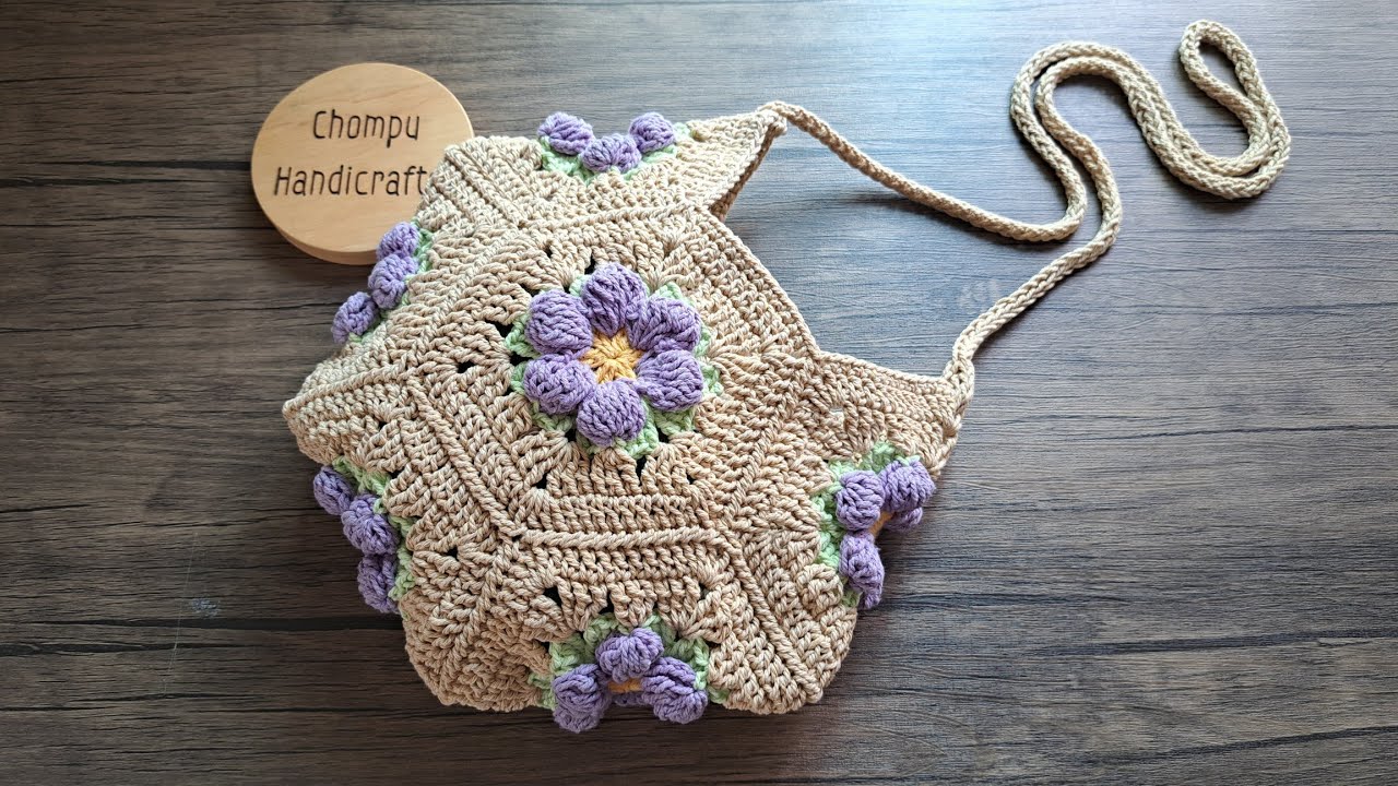 How to Crochet Flower Granny Hexagon Bag | Beginner friendly!