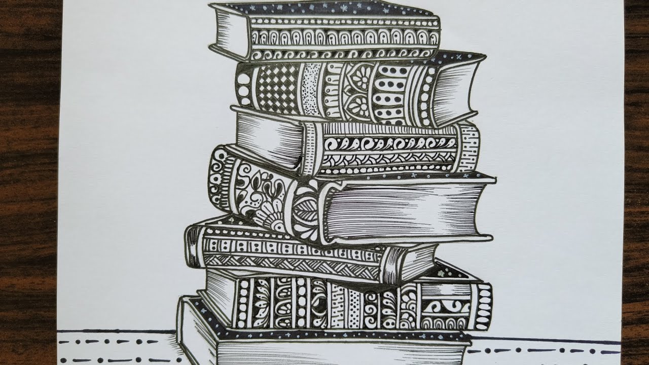 How to draw Mandala Art on Books 