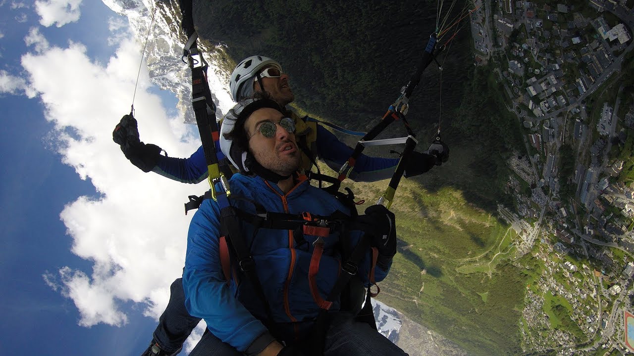 Acrobatic Paragliding Wingovers in the French Alps