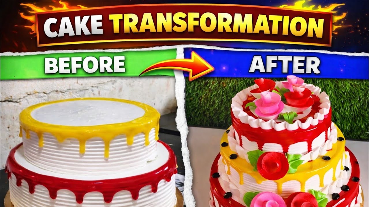 3 Tier gulkand cake decorating ideas 💡 || how to make cake || how to make gulkand cake || SUBSCRIBE