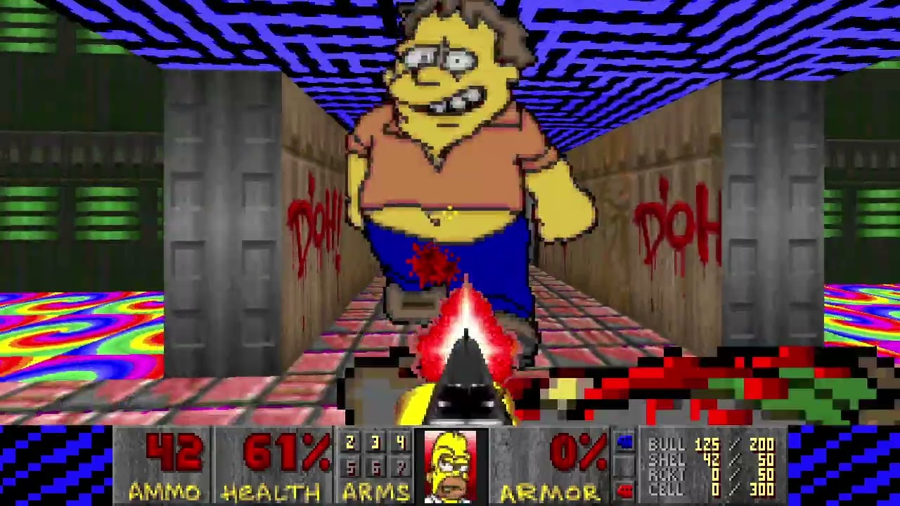 simpsons doom mod gameplay #2  doom 1993 mods