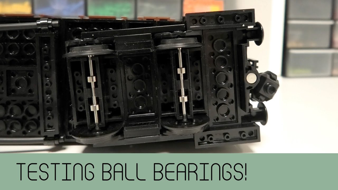Adding ball bearings to Lego train carriages
