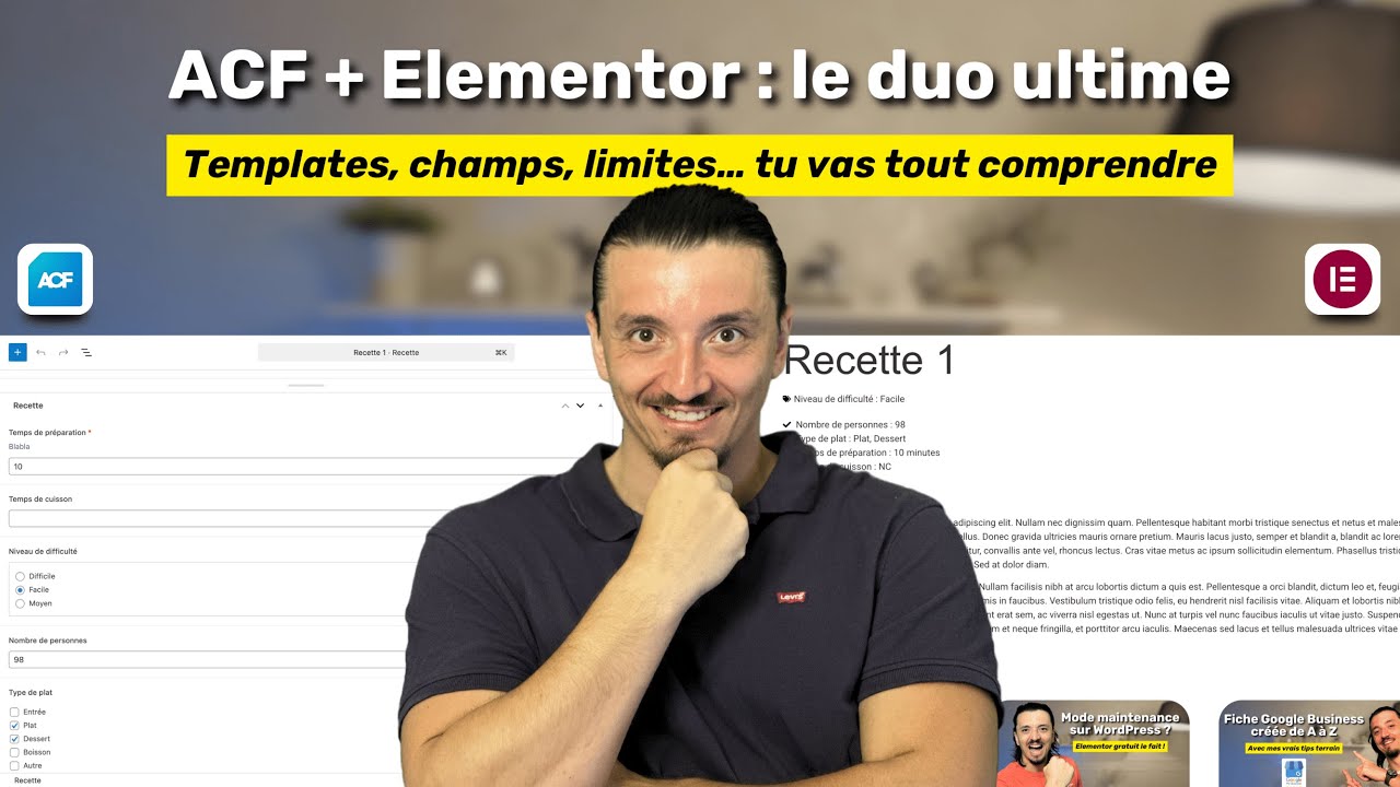 Comment utiliser ACF dans Elementor (exemples concrets et limites)