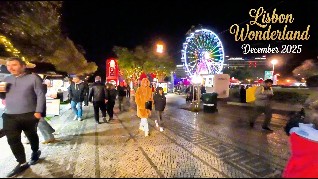 Wonderland Lisboa Christmas Fair 🇵🇹 | Night Walk & Festive Vibes in December