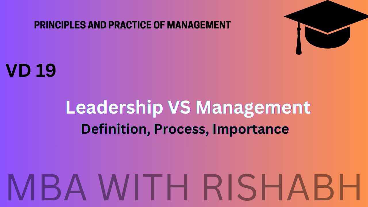 Leadership VS Management | MBA BBA BCOM ICOM | Management Studies 
